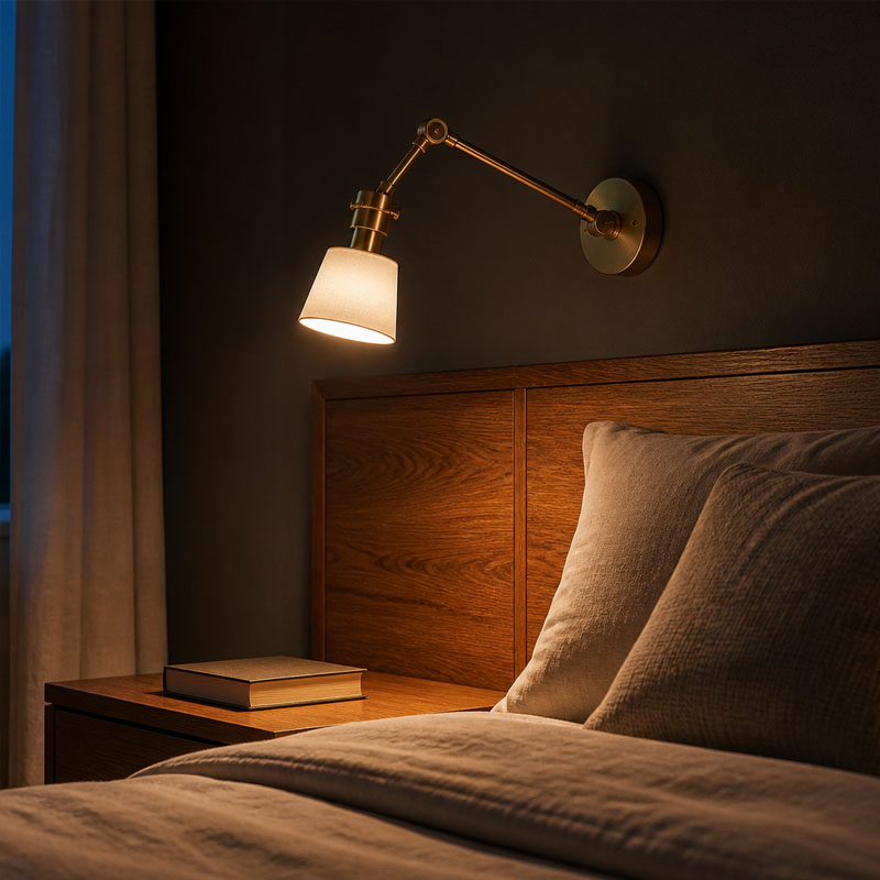 Lumi&egrave;re de lecture de lit personnalis&eacute;e 